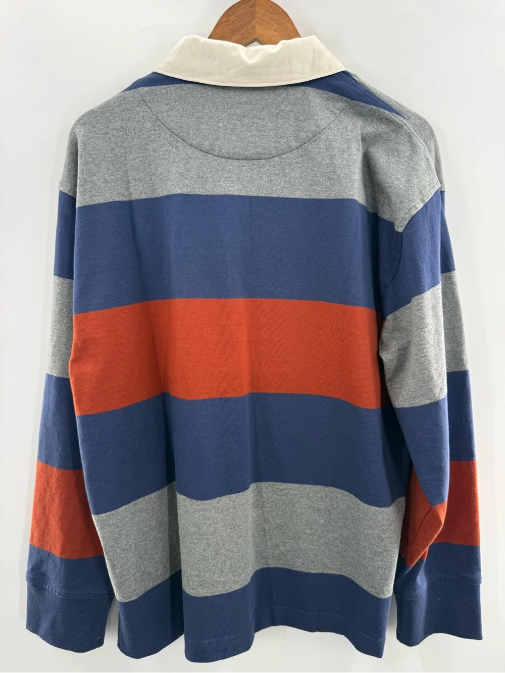NWT Banana Republic Men’s Rugby Polo Heavy Weight Contrast Collar Striped Size L